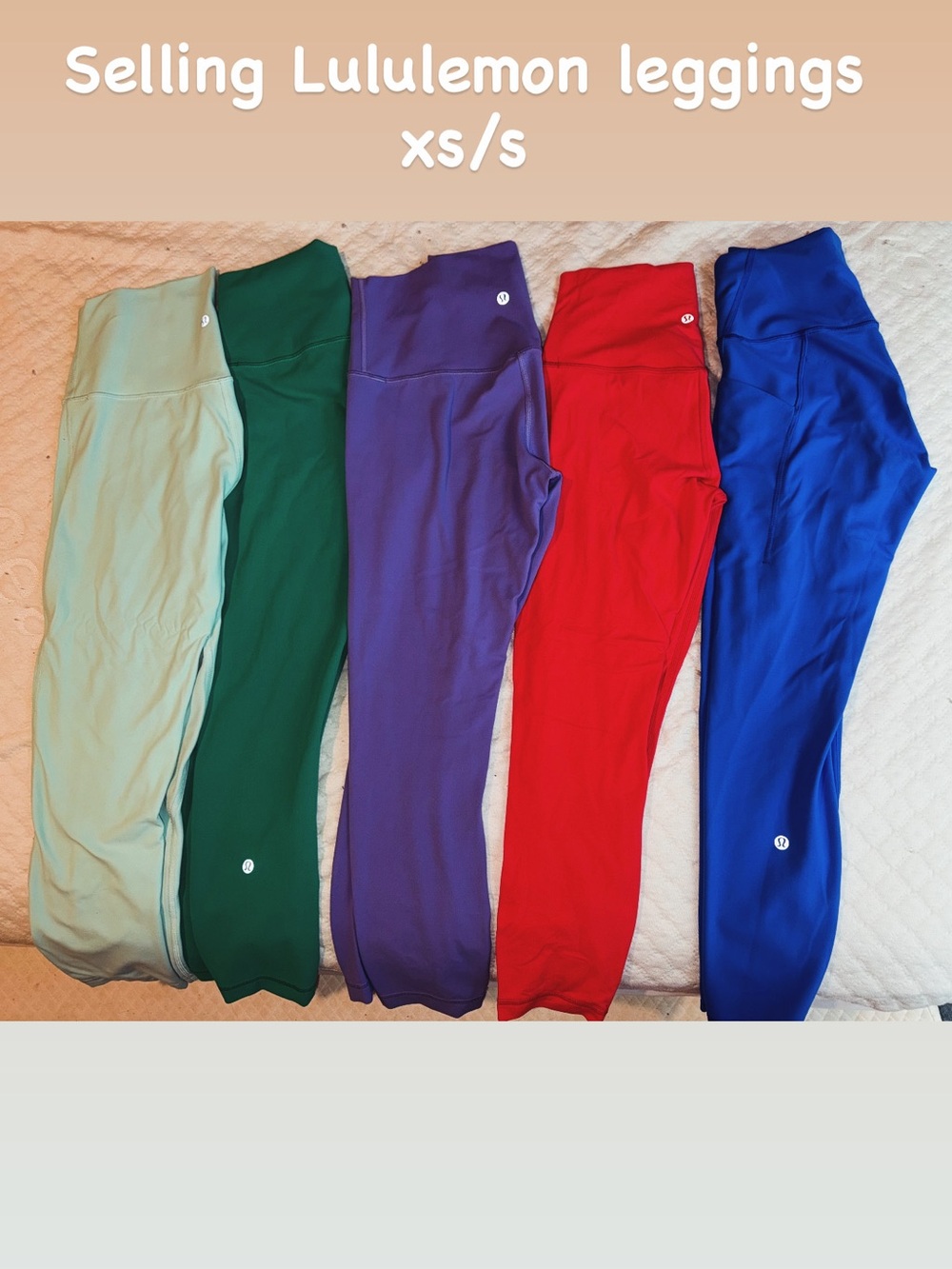 lululemon athletica Kids Leggings - Mint, Green, Purple, Red, Blue
